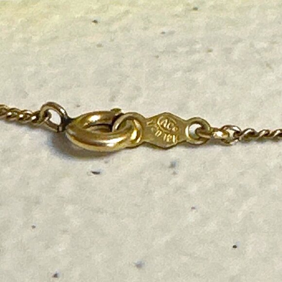 Vintage CACO Pendant Necklace 1/20th Gold Fill Black Onyx 18 Inch Length - Picture 5 of 5